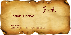 Fedor Andor névjegykártya