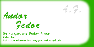 andor fedor business card